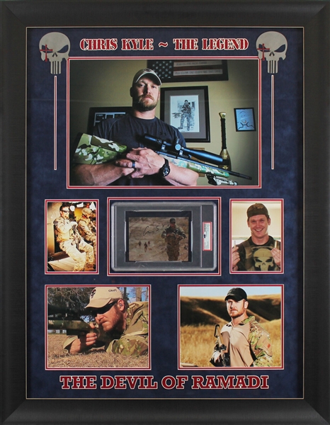 American Sniper: Chris Kyle Signed Book Page Print in Beautiful Custom Framed Display (PSA/DNA Encapsulated)
