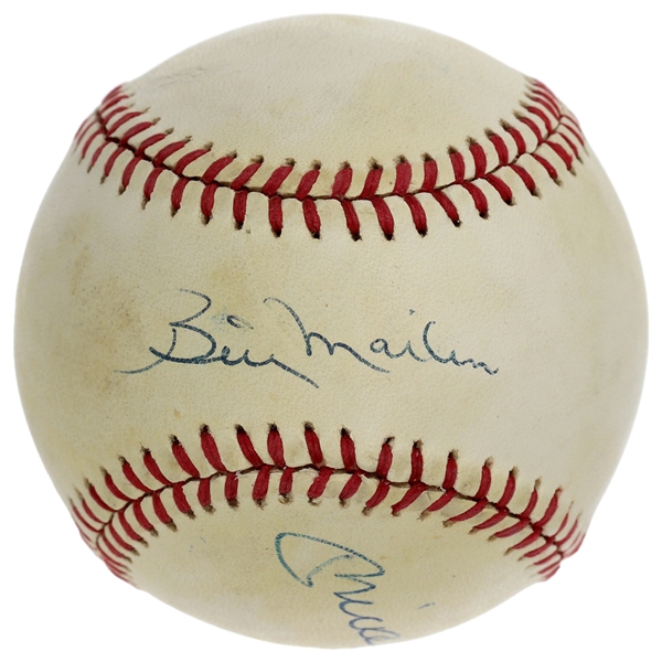 Lot Detail Mickey Mantle Billy Martin Dual Signed Oal Lee Macphail