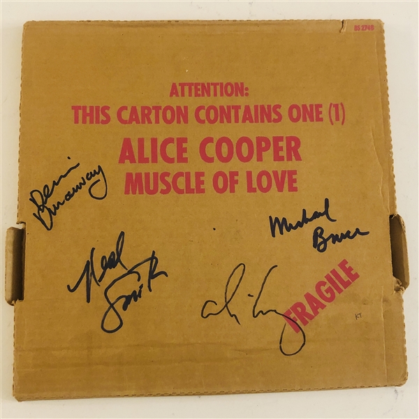 Alice Cooper Band Signed "Muscle of Love" Album Record (4 Sigs) (John Brennan Collection) (JSA Authentication)