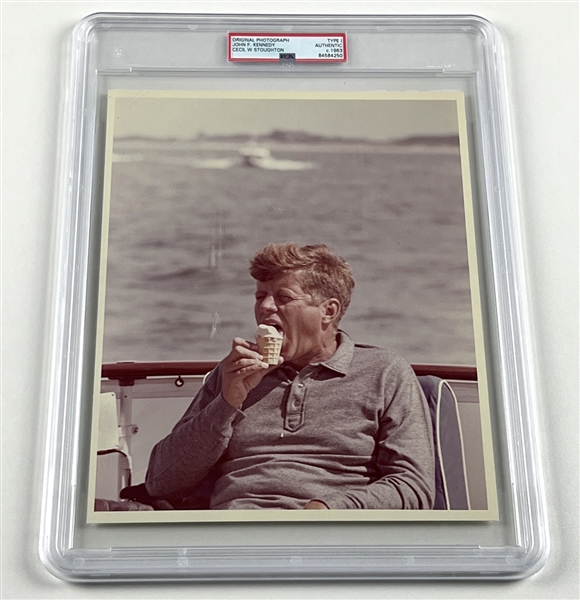 John F. Kennedy Photo Type I Eating Ice Cream 