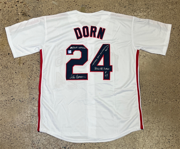 Roger Dorn & Corbin Bernsen Signed & Inscribed Cleveland Indians Jersey (Third Party Guaranteed)