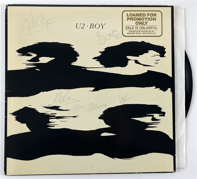 U2 RARE Early Group Signed "Boy" Record Album with Signatures c. 1981 (JSA LOA)