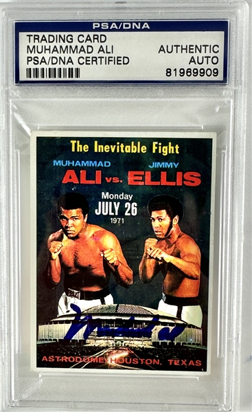 Muhammad Ali Signed Boxing Trading Card (PSA/DNA Encapsulated)
