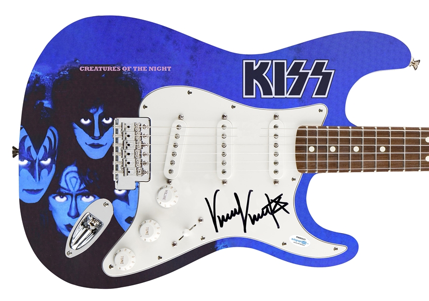 KISS: Vinnie Vincent Signed Creatures Of The Night Album Graphic Guitar (ACOA Witnessed) 