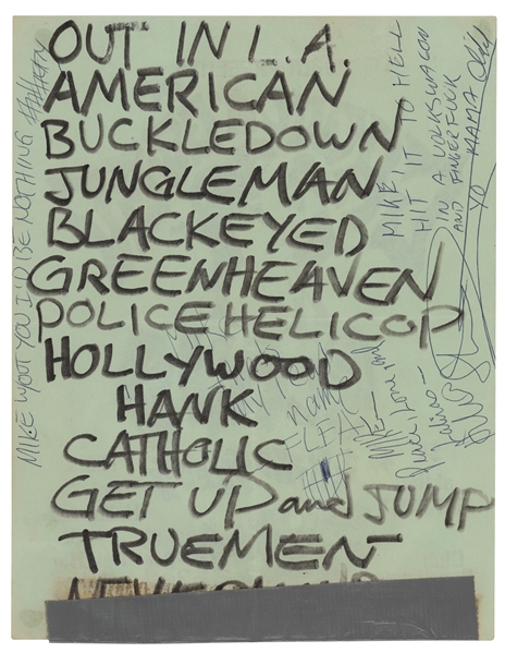 Red Hot Chili Peppers :: Anthony Kiedis Handwritten & Band Signed 1985 Set List with Hillel Slovak! (Epperson/REAL LOA)