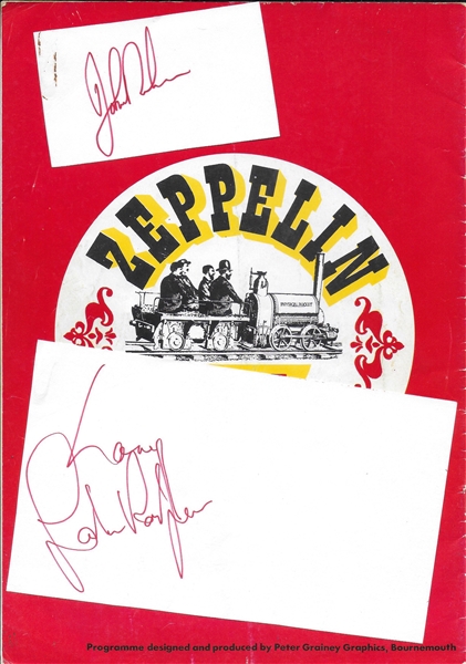 Led Zeppelin: Bonham & Jones Pair of Signatures w/ Original 1975 Program (2 Sigs) (Roger Epperson/REAL Authentication) 