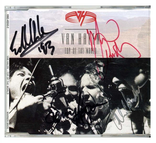 Van Halen 1993 Group Signed “Top Of The World” CD Inlay (UK) (4 Sigs) (Tracks COA) 