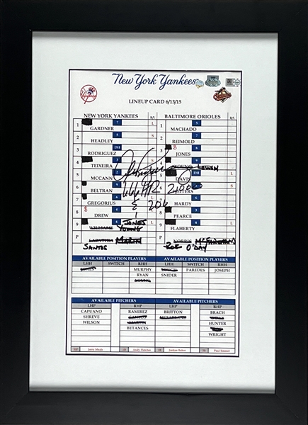 Alex Rodriquez 2005 Game-Used & Signed Line-Up Card w/ Handwritten Stats (Steiner Authentication) (Third Party Guaranteed)