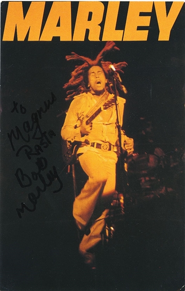 Bob Marley Signed 3.5” x 5.5” Postcard Photo (Roger Epperson/REAL LOA)