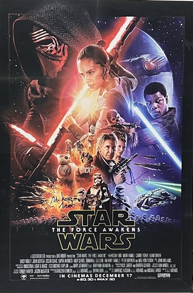 Star Wars “The Force Awakens” J.J. Abrams & Mike Arndt Signed 23.5” x 35” Canvas Poster (Third Party Guaranteed)