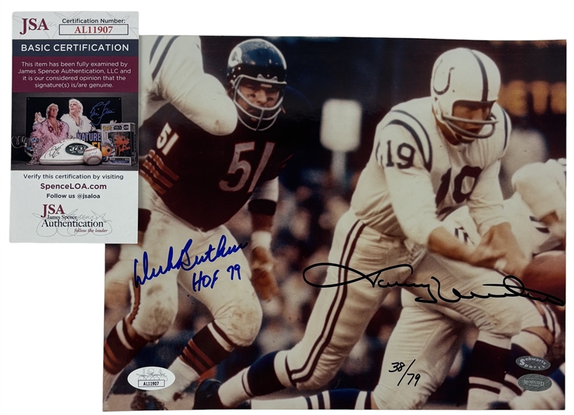 Lot Detail Johnny Unitas Dick Butkus Signed Ltd Ed 8 X 10 Photo