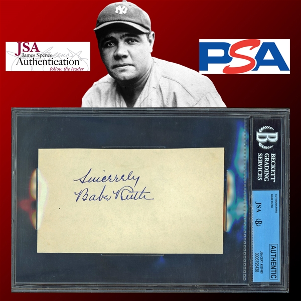 Lot Detail Exceptional Babe Ruth Signed X Segment Mint