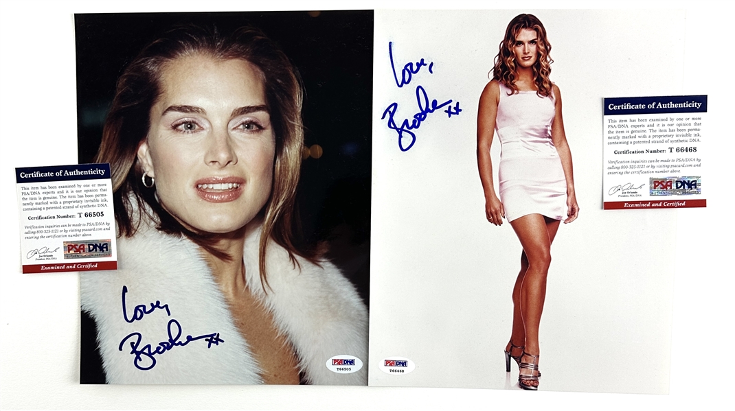 Brooke Shields Lot of Two (2) Signed 8" x 10" Color Photos (PSA/DNA)