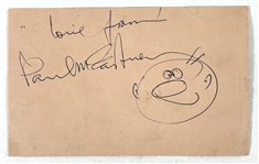 Beatles: Paul McCartney Signed Page w/ Doodle Sketch (PSA/DNA LOA)