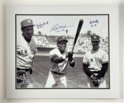 Dave Winfield, Don Mattingly, & Rickey Henderson Signed B&W 16" x 20" Photo (Steiner Sports)(MLB Holo)