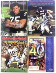 Football HOFers Signed Sports Illustrated Lot with Jim Brown, Howie Long, Deacon Jones and Fran Tarkenton (PSA/DNA)