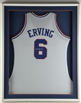 Julius “Dr J” Erving Signed Philadelphia 76ers Jersey in Framed Display (Third Party Guaranteed) 