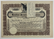 Harry Houdini Signed 8.25" x 11.5" Stock Certificate (Beckett/BAS)