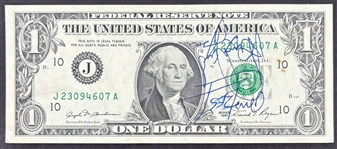 Sammy Davis Jr. Signed One Dollar Bill (JSA)