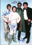 Star Wars ESB: Fisher, Williams, Ford & Hamill Signed 11" x 14" Photo (Beckett/BAS LOA)