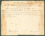 John Tyler Signed Printing Order Document (Beckett/BAS LOA)
