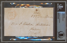President Martin Van Buren Free Frank Signed 3" x 5.5" Envelope Panel (Beckett/BAS Encapsulated)