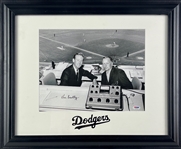 Vin Scully Signed Black & White Photograph in Custom Display (PSA/DNA LOA)