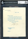 William H. Taft  Signed 7" x 8.75" 1909 Letter On White House Stationary (Beckett/BAS Encapsulated)