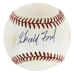 President Gerald R. Ford Authentic Signed Bobby Brown Oal Baseball Autographed BAS #A12340