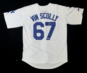 Vin Scully Signed L.A. Dodgers Jersey (PSA/DNA LOA)