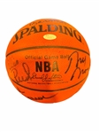 1973 New York Knicks (World Champs) Team Signed Commemorative NBA Leather Game Model Basketball (15 Sigs)(JSA LOA)
