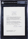 President Ronald Reagan Signed Letter as President on White House Letterhead (1987)(Beckett/BAS Encapsulated)