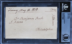 President John Adams Signed 3.25" x 5" Free Frank to Benjamin Rush (Beckett/BAS Encapsulated)