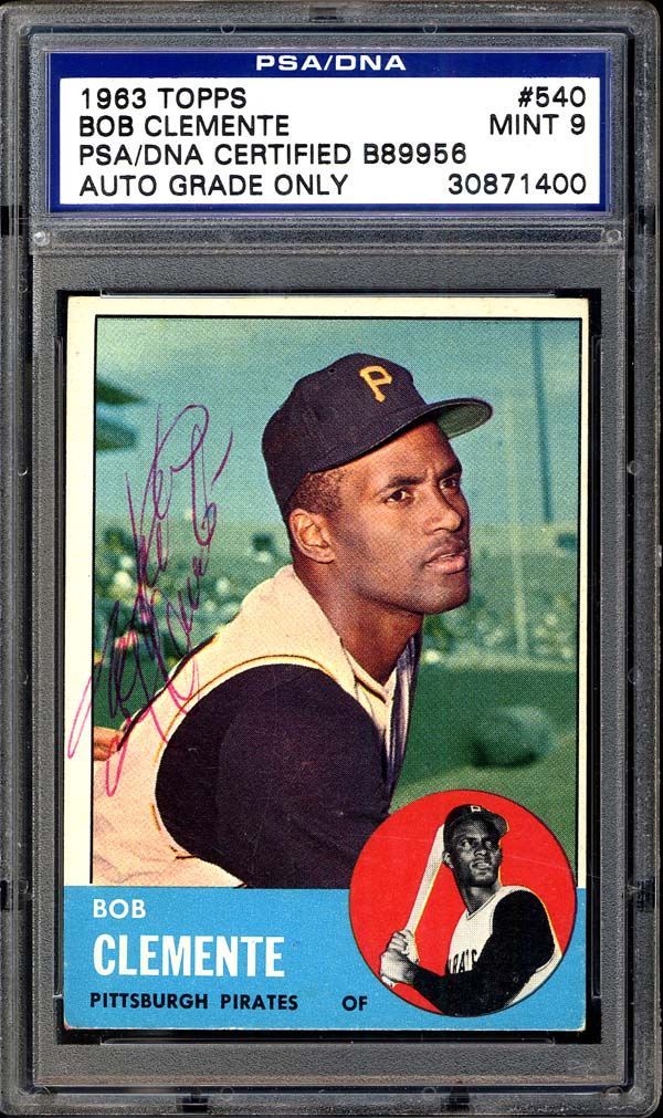 Lot Detail - 1963 Topps #540 Roberto Clemente Autographed Card PSA/DNA ...