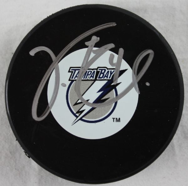 Vincent LeCavalier Signed Lightning Pro Model Puck