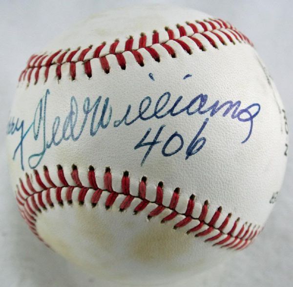 .400 Hitters: Ted Williams & Bill Terry Very Rare Dual Signed & Inscribed ONL Baseball (JSA)