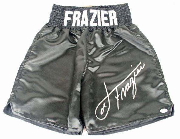 Joe Frazier Signed Custom Silk Pro Model Boxing Trunks (JSA)