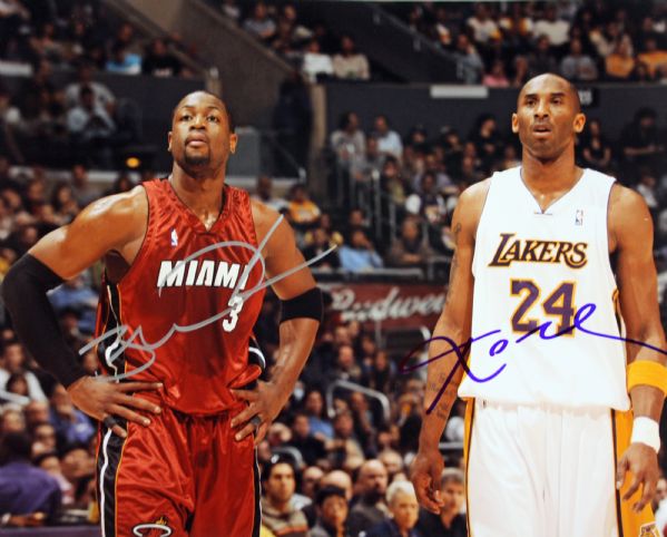 Kobe Bryant & Dwyane Wade Signed 11" x 14" Color Photo