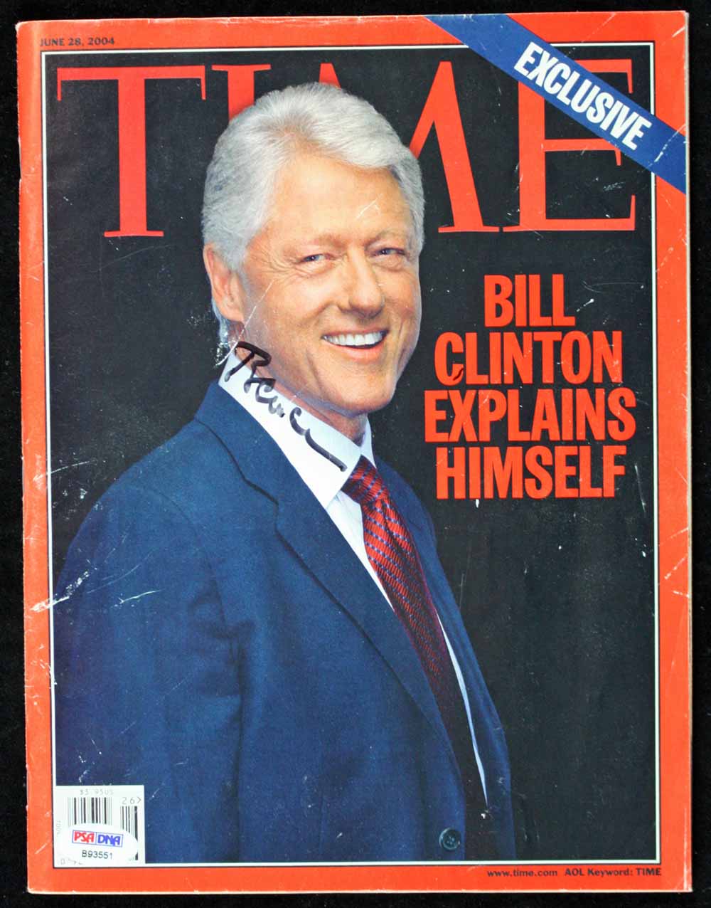 Lot Detail - Bill Clinton Signed June 2004 Time Magazine (PSA/DNA)