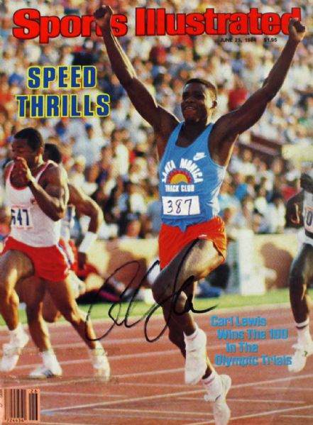 Carl Lewis Signed June 1984 Sports Illustrated