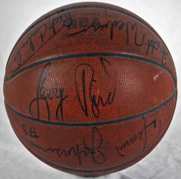 1986-87 Boston Celtics (East Champs) Rare Game Used & Signed Spalding NBA Game Ball (14 Sigs)(JSA)
