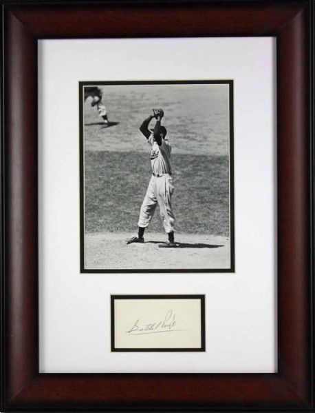 Satchel Paige Display with Choice Ink Signature and Original Type I Photograph (PSA/DNA)