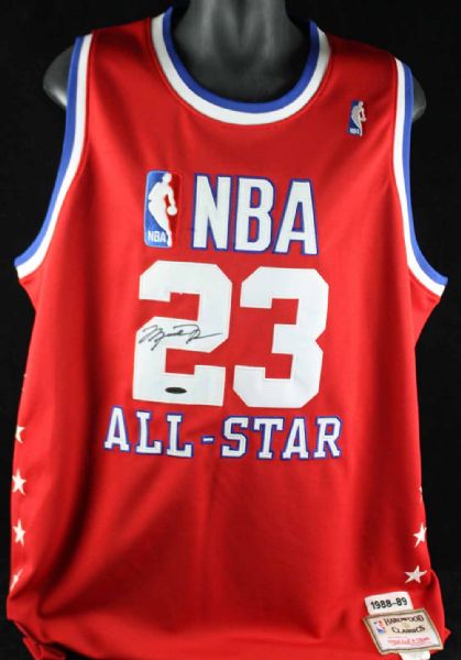Michael Jordan Rare Front-Signed 1988-89 NBA All-Star Game Mitchell & Ness Jersey (UDA)