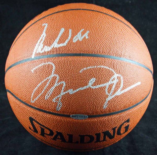 Michael Jordan & Muhammad Ali Ultra Rare Dual Signed Spalding NBA Leather Basketball (UDA + PSA/DNA)