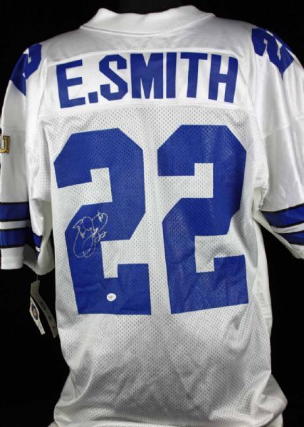 Emmitt Smith Signed Dallas Cowboys Wilson 1990s Game Model Jersey (JSA)