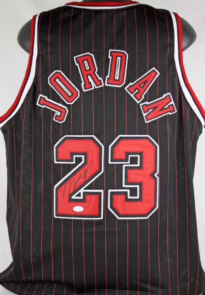 Lot Detail - Michael Jordan Signed Chicago Bulls Red Pinstripe ...