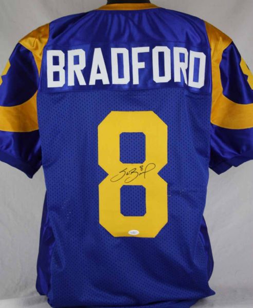 Sam Bradford Signed St. Louis Rams Throwback Style Jersey (JSA)