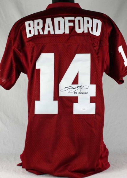 Sam Bradford Signed Oklahoma College Jersey w/"08 Heisman" Insc. (JSA)