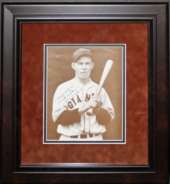 Mel Ott Rare Signed & Inscribed 8" x 10" Portrait Photo (PSA/DNA)