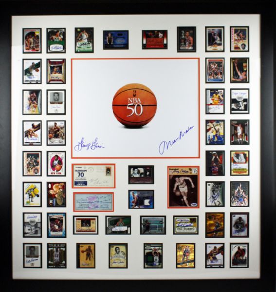 NBAs 50 Greatest Players MASSIVE Custom Framed Autograph Display (UDA, PSA & JSA)